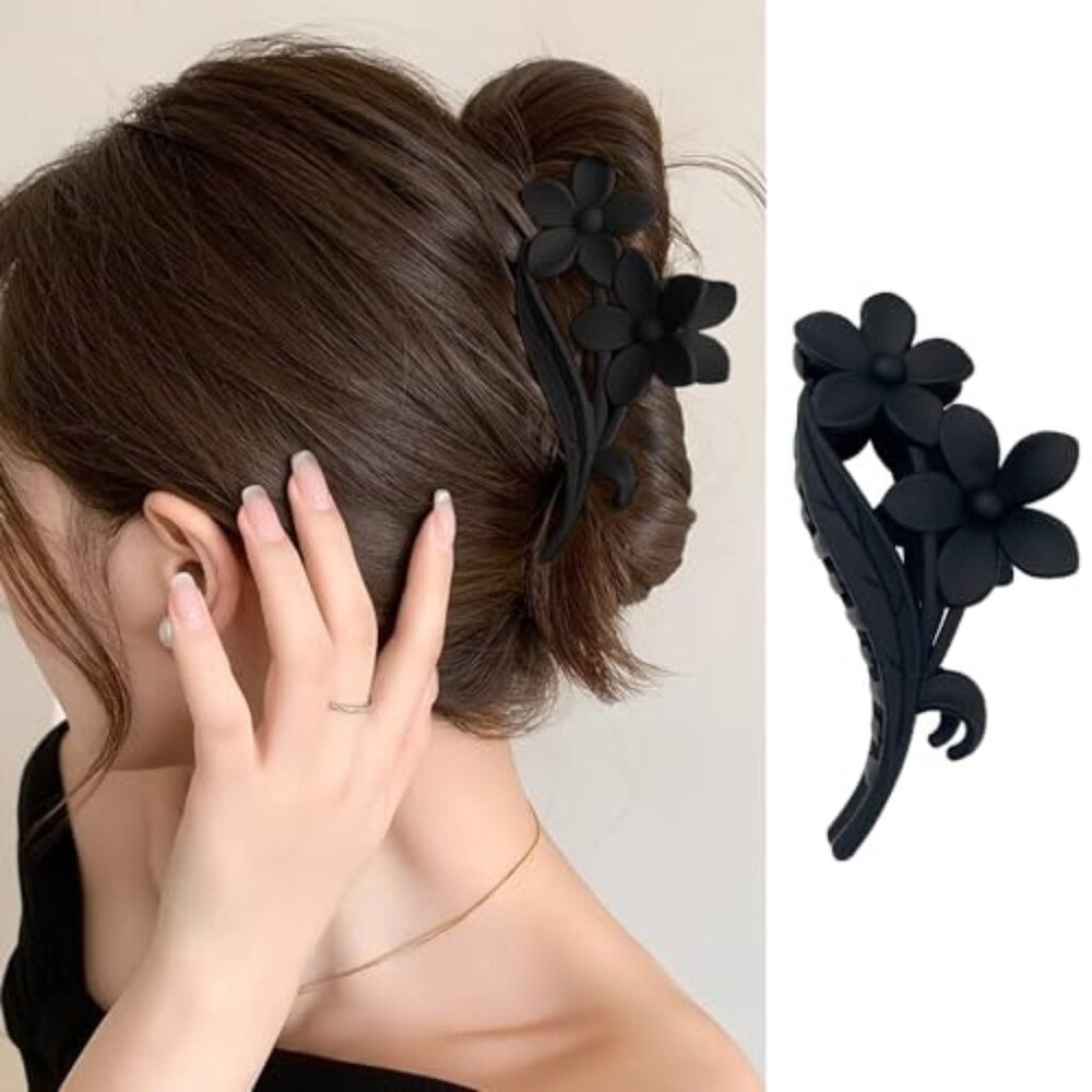 Black Flower‎ Hair Claw Clips